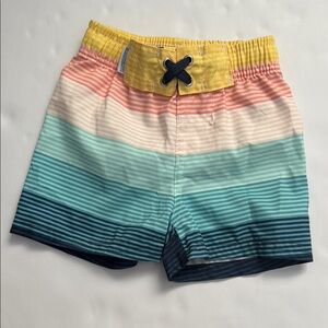 RuggedButts Baby Boys' Multi Color‎ Striped Swim Trunks Elastic Waistband 3-6m
